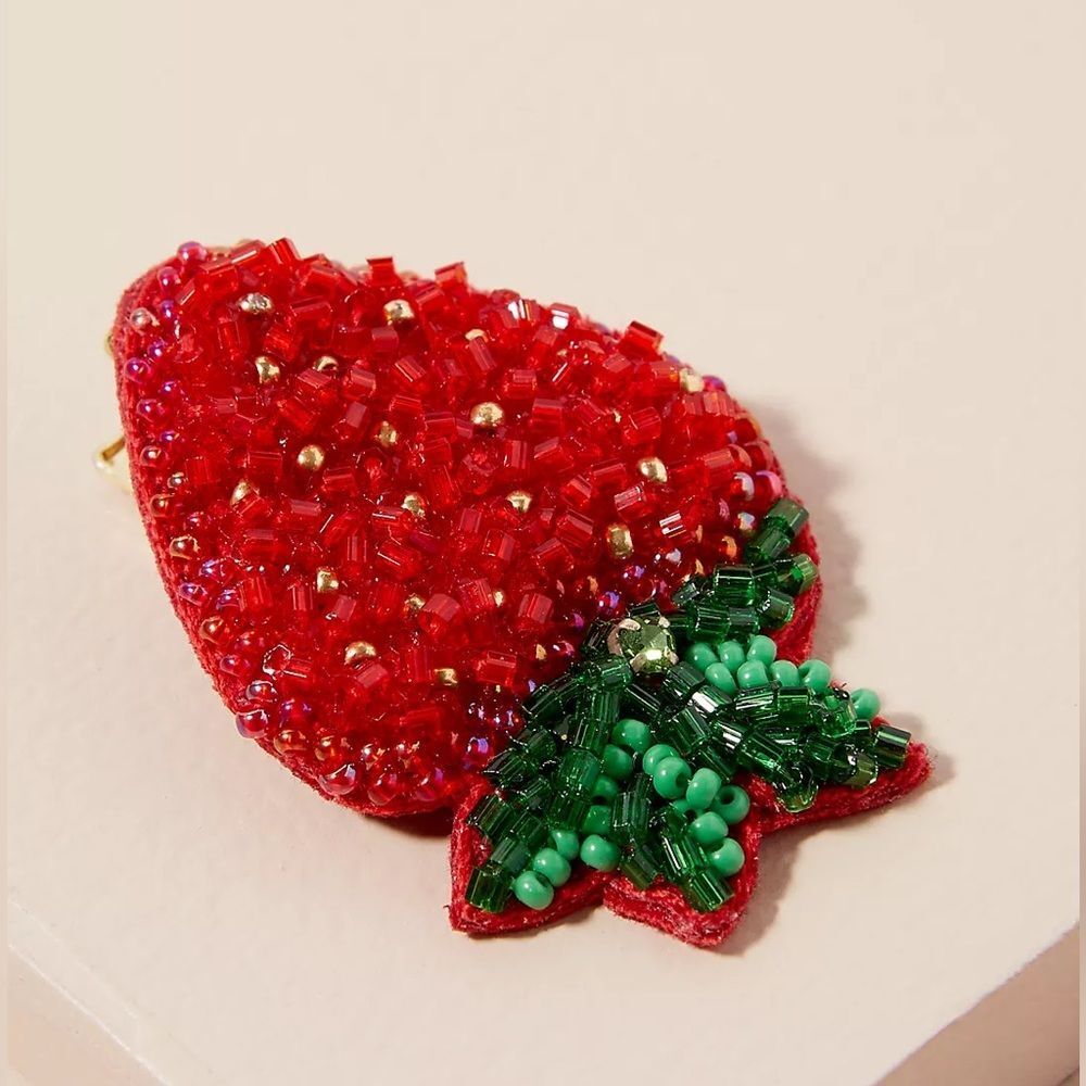 Alice Archer x Anthropologie Strawberry Beaded Hair Clip